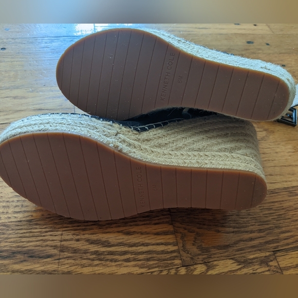 Kenneth Cole Navy Suede Platform Espadrilles - Picture 3 of 7